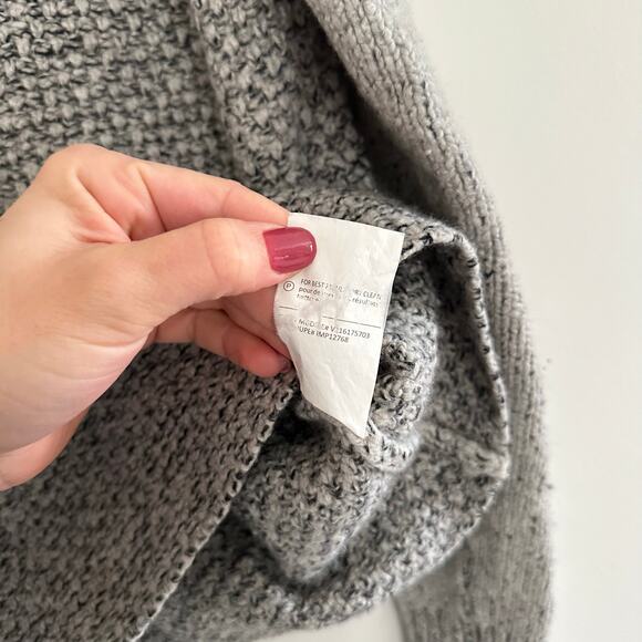 Vince Wool-Silk-Cashmere Blend Mixed Knit Colorblock Pullover Sweater Gray M - Picture 7 of 8